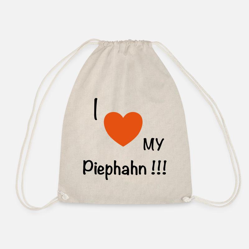 I love my Piephahn - Turnbeutel - Natur