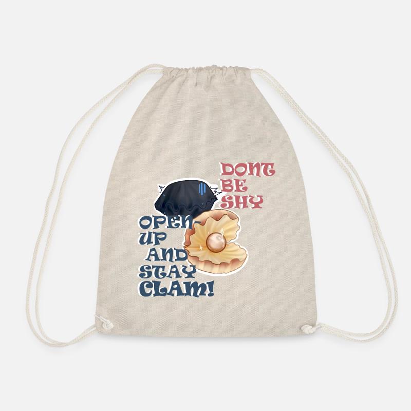 mussel shells, motivational inscription - Drawstring Bag - nature