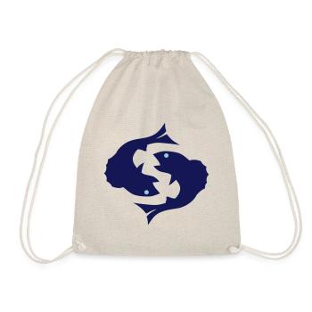 fish astrological sign zodiac 1 3 - Drawstring Bag - nature - Front