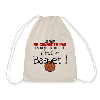 citation basket humour wifi connecte gens basketba - Sac de sport léger - nature - Devant