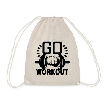 go workout musculation citation haltere poing body - Sac de sport léger - nature - Devant