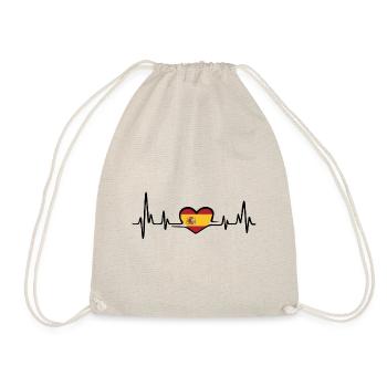 Drapeau de battement de coeur de l'Espagne cadeau de Madrid - Sac de sport léger - nature - Devant