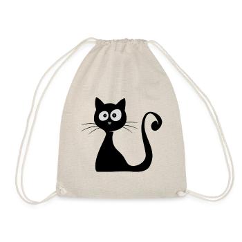 cat comic funny cat lover sweet gift - Drawstring Bag - nature - Front
