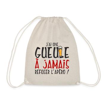 quote alcohol aperos mouth never refuse beer - Drawstring Bag - nature - Front