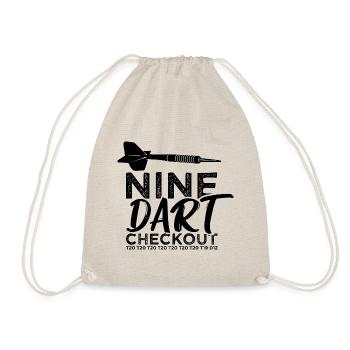 Nine Dart Checkout Dartpfeil Darts Dartboard - Turnbeutel - Natur - Vorne