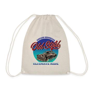 Oldschool Rockabilly Car Vintage - Drawstring Bag - nature - Front