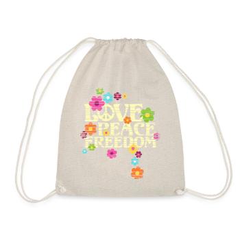 Type Retro Flower Power - Love Peace Freedom 4 - Sac de sport léger - nature - Devant