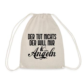 Der tut nichts. Der will nur angeln. [black] - Turnbeutel - Natur - Vorne