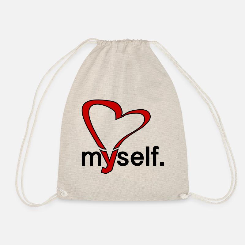 love myself. - Drawstring Bag - nature