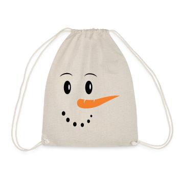 Bonhomme de neige visage cadeau neige noel - Sac de sport léger - nature - Devant
