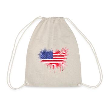 Usa Flagge Aquarell - Turnbeutel - Natur - Vorne