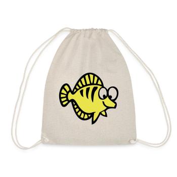 fish drawing 1 - Drawstring Bag - nature - Front