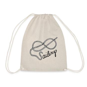 Sailing Segeln Achter Knoten mit Leine - Turnbeutel - Natur - Vorne