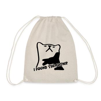 Cat Shirt • Purring Cat • Gift - Drawstring Bag - nature - Front