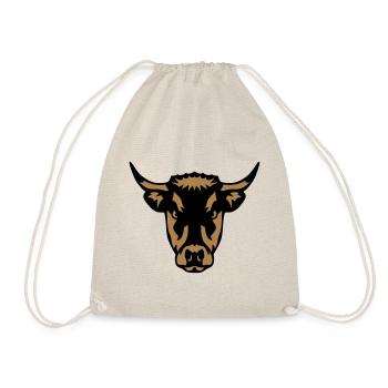 horn cow 18 - Drawstring Bag - nature - Front