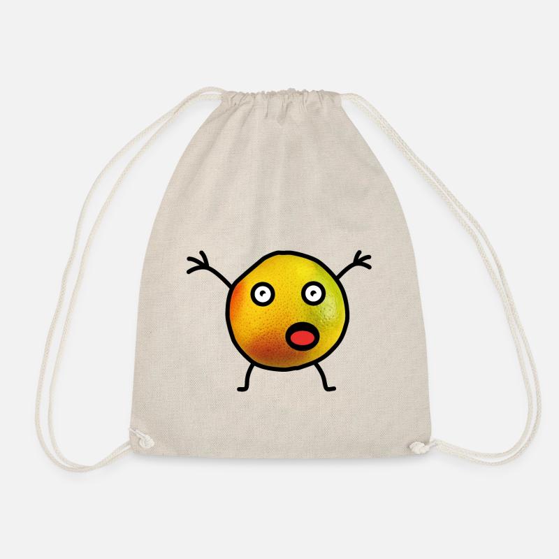 Frucht mit Gesicht Obst Spaß Cartoon Style Kinder - Turnbeutel - Natur