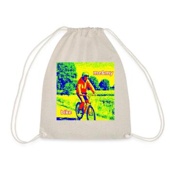 Cyclist riding in the countryside - Drawstring Bag - nature - Front