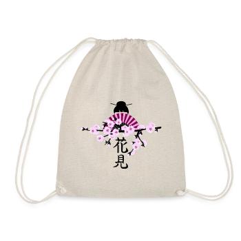 Cherry Blossom Geisha Japanese Character 2 - Turnbeutel - Natur - Vorne