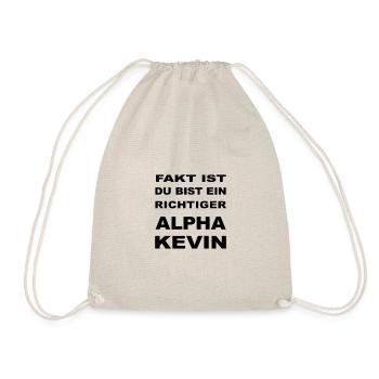 Alpha Kevin Idiot Geschenk - Turnbeutel - Natur - Vorne