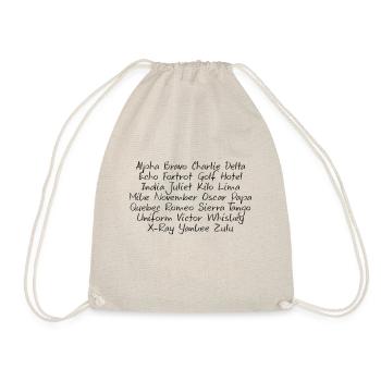 Radio alphabet - black - Drawstring Bag - nature - Front