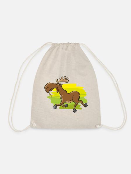 Funny Moose - Drawstring Bag - nature