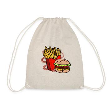Fries and burger - Drawstring Bag - nature - Front