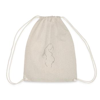 Line art pregnant woman - Drawstring Bag - nature - Front