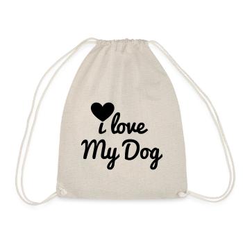 I love my dog - Drawstring Bag - nature - Front