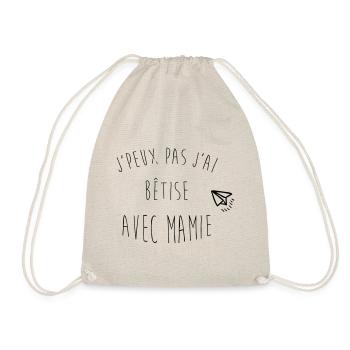 j'peux pas j ai bêtise avec mamie avion - Sac de sport léger - nature - Devant