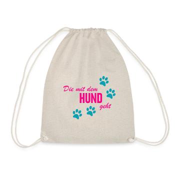 Die mit dem Hund geht - Turnbeutel - Natur - Vorne