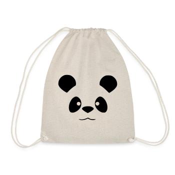 Süßer Panda - Lustiges Tier Design - Turnbeutel - Natur - Vorne