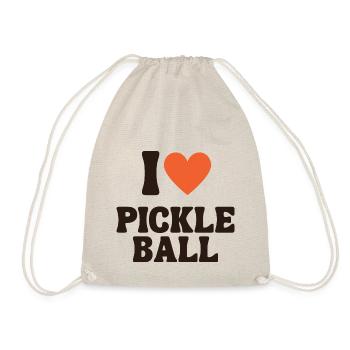 I love Pickleball ❤️ Retro Pickle Ball Herz Shirt - Turnbeutel - Natur - Vorne