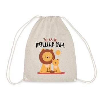 Meilleur papa fête des pères Body bébé - Sac de sport léger - nature - Devant