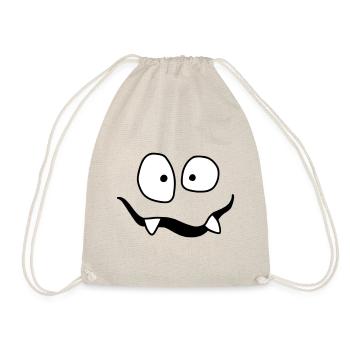 Monsterchen Monster Gesicht für Kinder Shirt Kind - Turnbeutel - Natur - Vorne