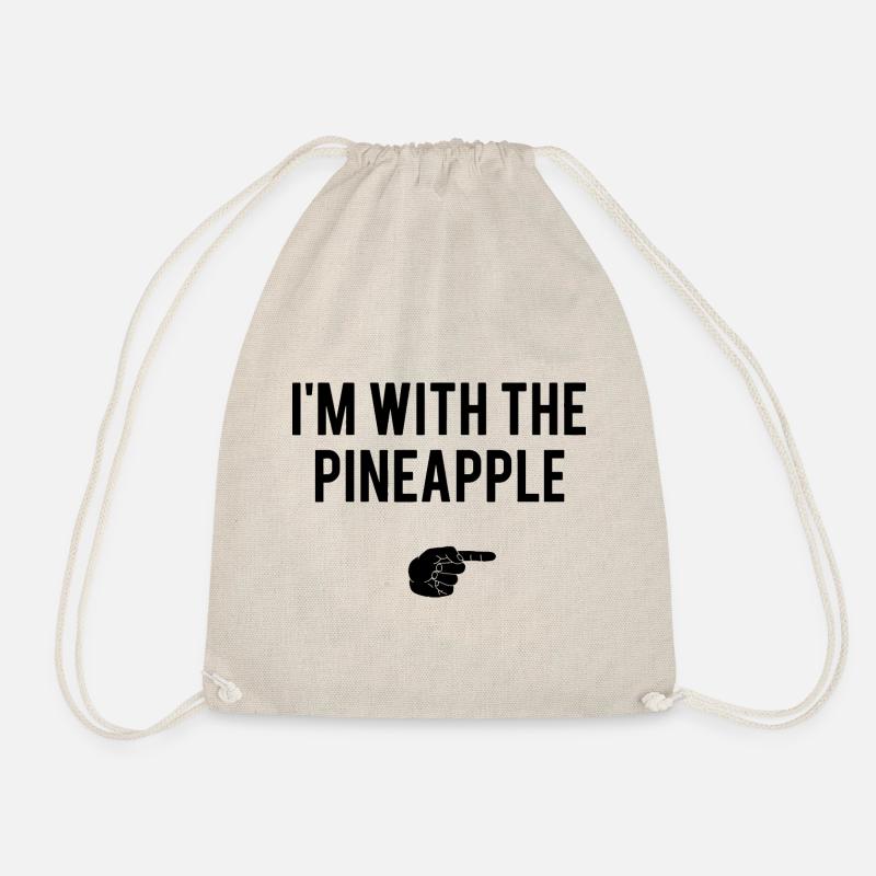 pineapple funny saying - Drawstring Bag - nature