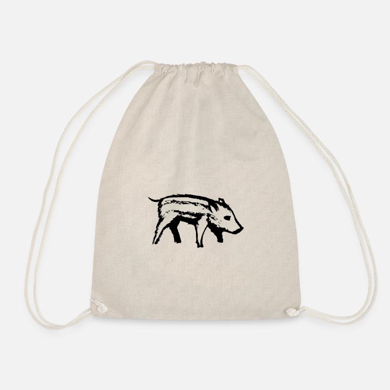 Piglet | Piggy | black - Drawstring Bag - nature