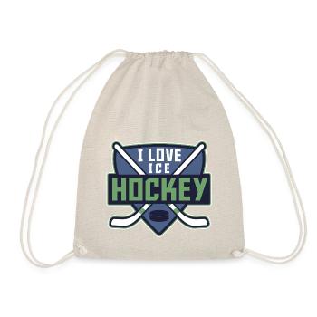 I LOVE ICE HOCKEY - Turnbeutel - Natur - Vorne