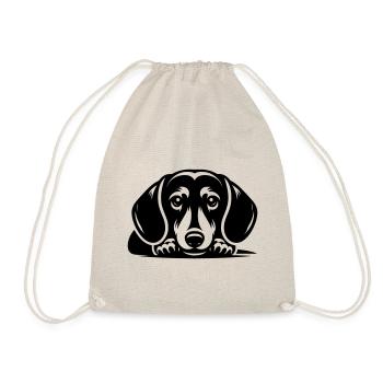 Reclining Dachshund Vector Design - Drawstring Bag - nature - Front