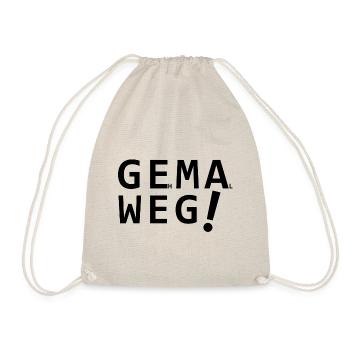 Gema weg Design für Musiker und Gastronomie - Turnbeutel - Natur - Vorne