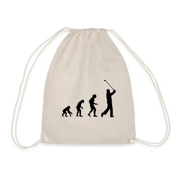 Evolution, Affen zum Golfer, Golf, Abschlag, Mann - Turnbeutel - Natur - Vorne