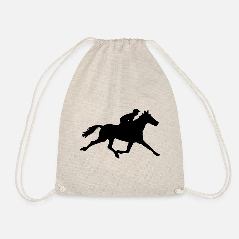 horse racing horse - Drawstring Bag - nature