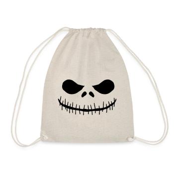 Halloween pumpkin ghost face - Drawstring Bag - nature - Front
