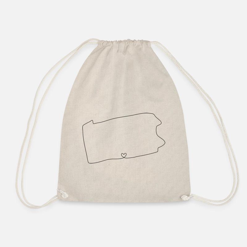 PENNSYLVANIA heart - Drawstring Bag - nature