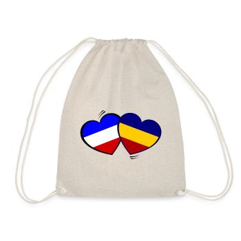 France Romania Love - Drawstring Bag - nature - Front