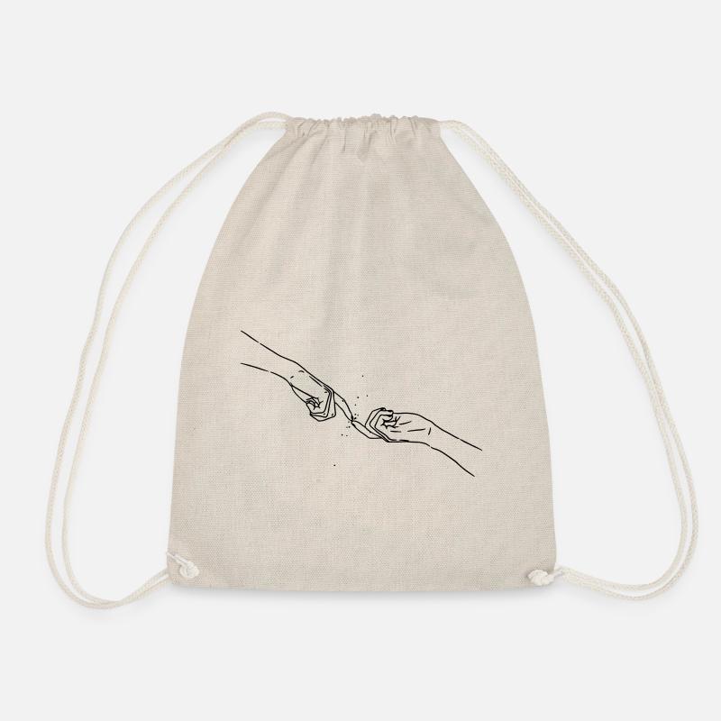 Two index fingers - Drawstring Bag - nature