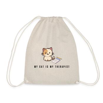 Meine Katze ist meine Therapeutin - Turnbeutel - Natur - Vorne