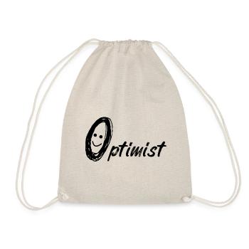 Optimist positive thinking happy joie de vivre - Drawstring Bag - nature - Front