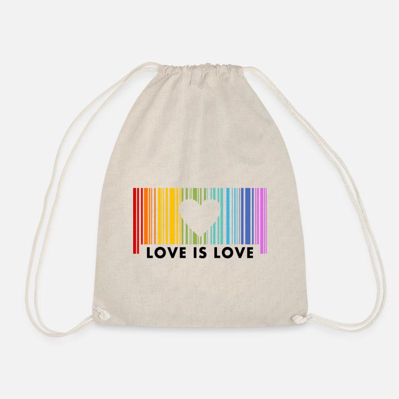 Love Is Love Rainbow Barcode - Drawstring Bag - nature