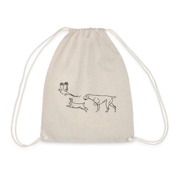 German Wirehaired Hair - Pheasant - Hare - Drawstring Bag - nature - Front