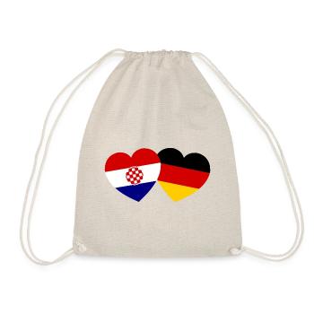 Croatian and German hearts - Drawstring Bag - nature - Front